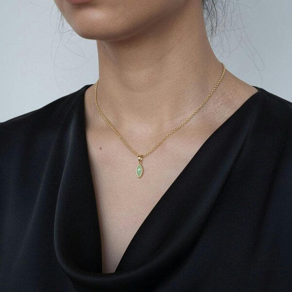 Uchi & Soto Nekomeishi Green Cats Eye Pendant