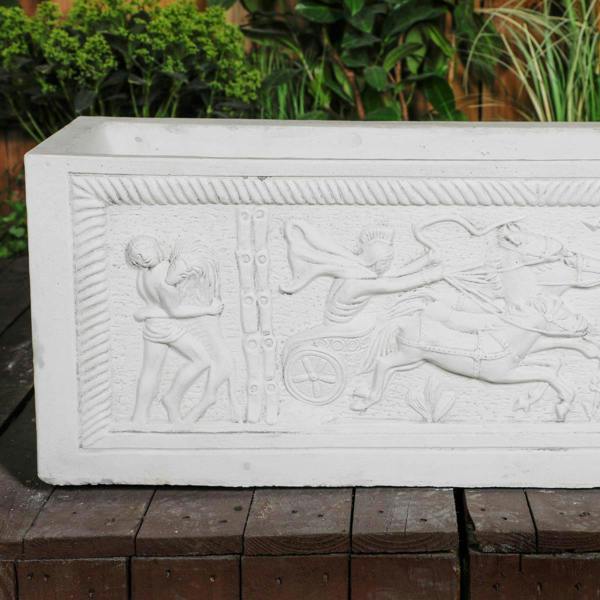 Gladiator Design White Stone Planter Trough 
