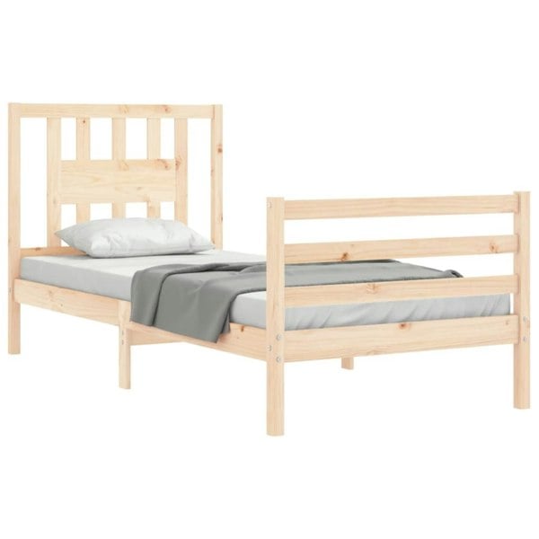 Berkfield Bed Frame with Headboard 100x200 cm Solid Wood