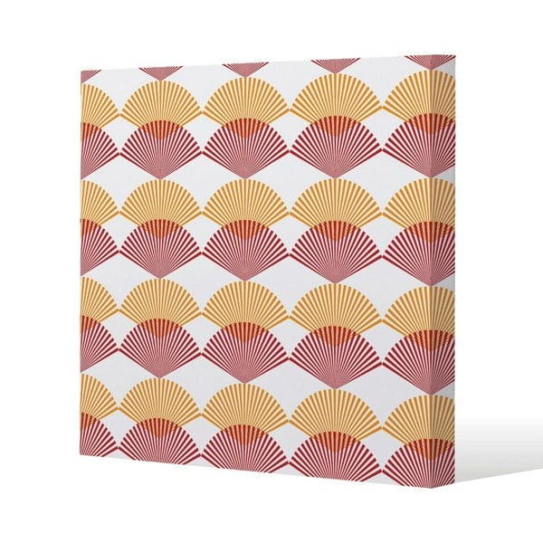 Benjamin Tate Design Geometric Sea Shells Slim Style Canvas Print  60x60cm , 15mm Slim Real wood.