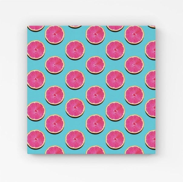 Warren Reed Fruity Pattern Of Pink Grapefruit Canvas