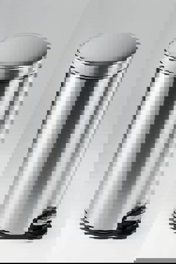 Durable Stainless Steel Pedal Bin 20L | Soft-Close Round Waste Bin | Silver