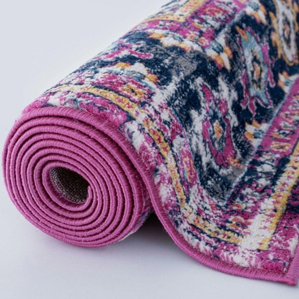 Living Room Rug Vintage Bordered in Multicolour