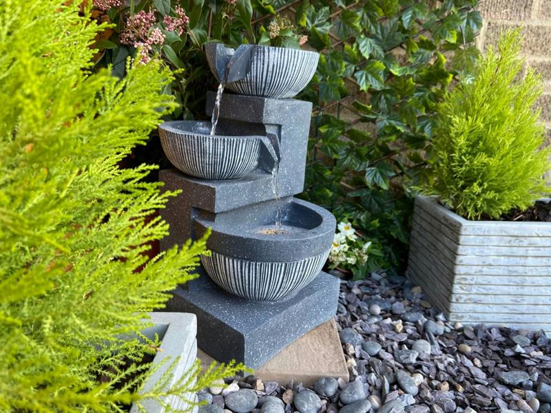 Tranquillity Water Features 3 Bowl Pour Contemporary Water Feature