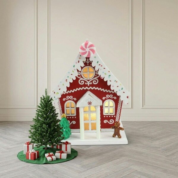 Garden Greatness Light Up House Christmas Tree Scene