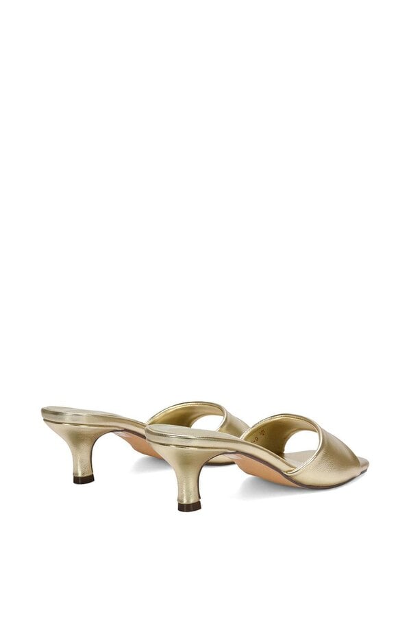XY LONDON Square Toe Stiletto Kitten Heel Mule Sandals