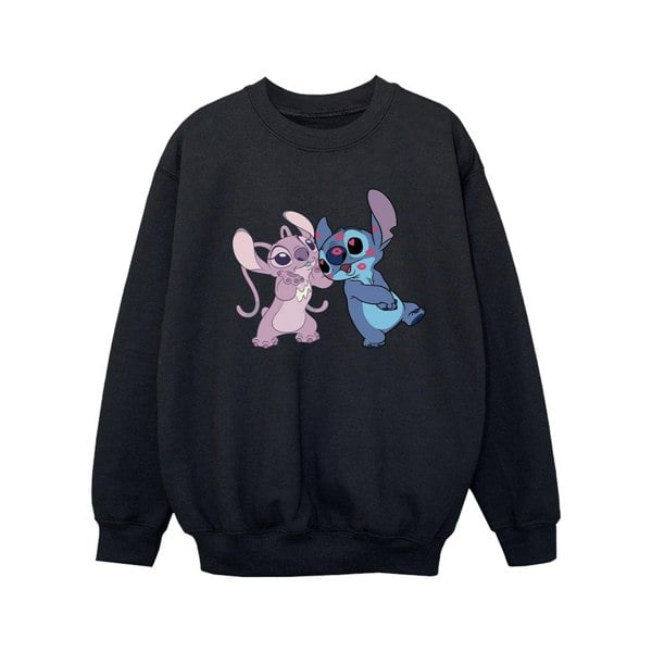 Disney Girls Lilo & Stitch Kisses Sweatshirt - Black