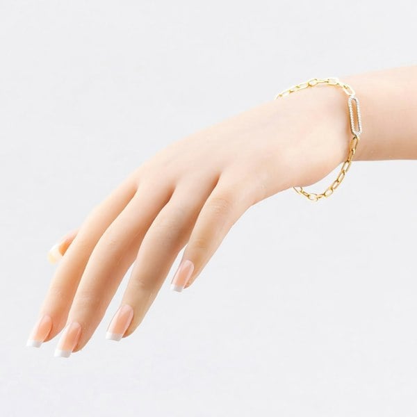 T. H. Baker 9ct Yellow Gold 0.15ct Diamond Paperclip Bracelet THB44260-15NJ