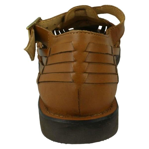 Leather Collection Mens Leather Collection Flat Weaved Sandals A0051