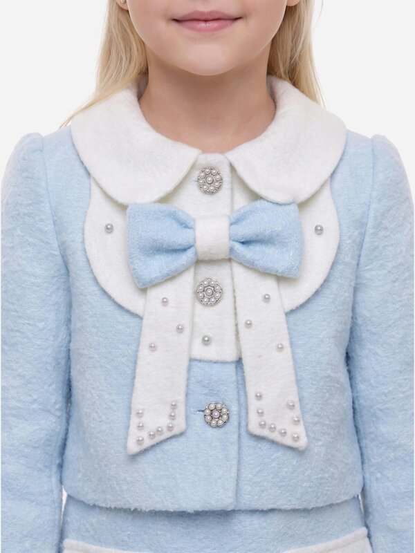 DRESS & Fleur Girls Jacket and Dress Set in Blue