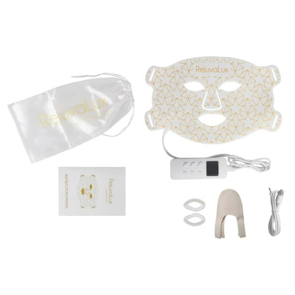 RejuvaLux Advanced LED Light Therapy Mask with accessories