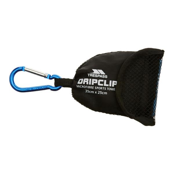 Trespass Dripclip Microfibre Towel Keyring With Carabiner Clip - Blue - 