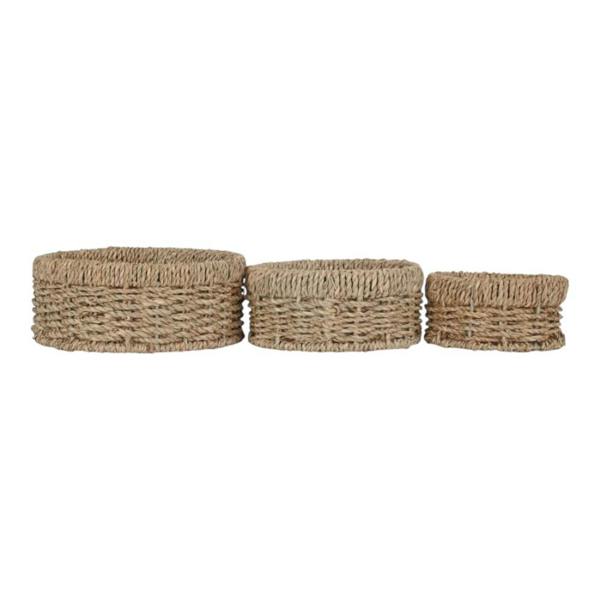 Set of 3 Round Seagrass Trays