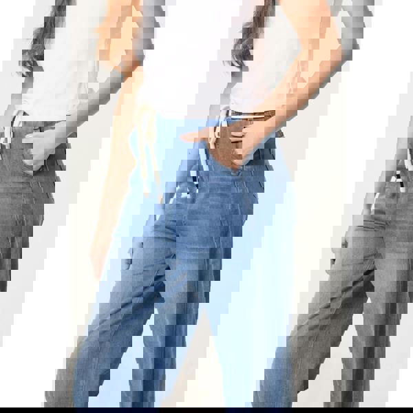 Blue Vanilla Elastic Waist Seam Detail Jeans