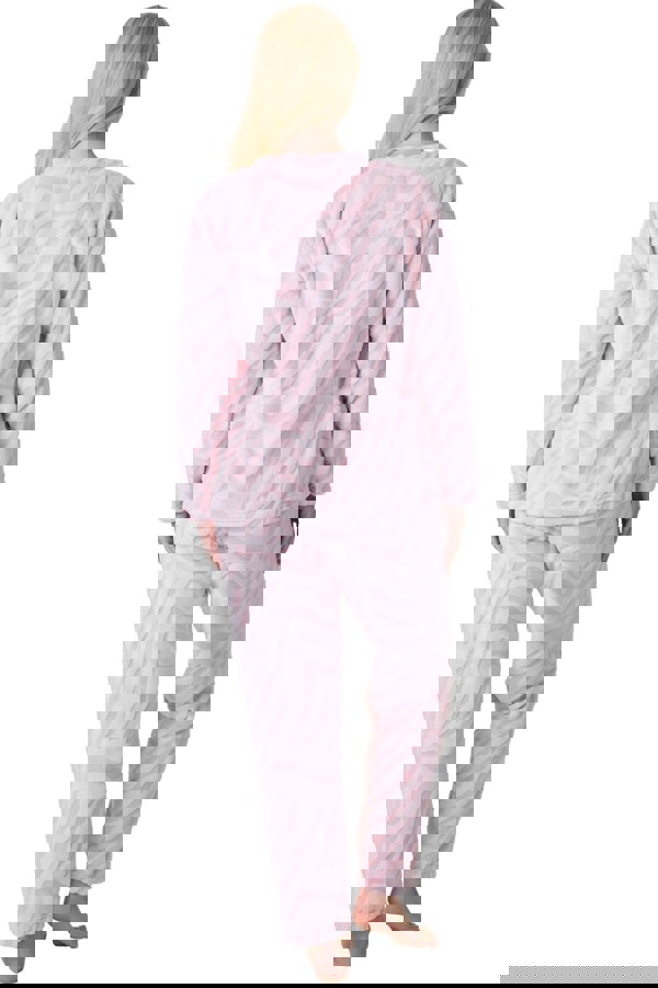 Camille Supersoft Pink Tiger Print Full Length Pyjama Set