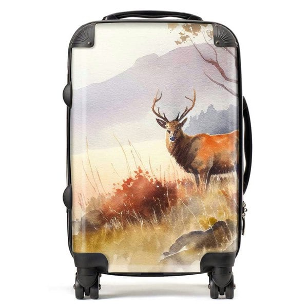 Warren Reed Stag Deer Water Colour Suitcase