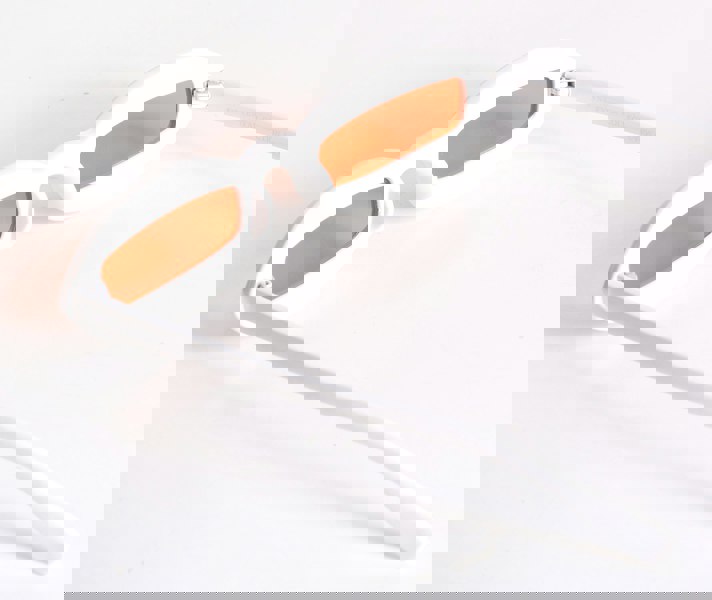 SVNX Slim Oval Retro Sunglasses In White