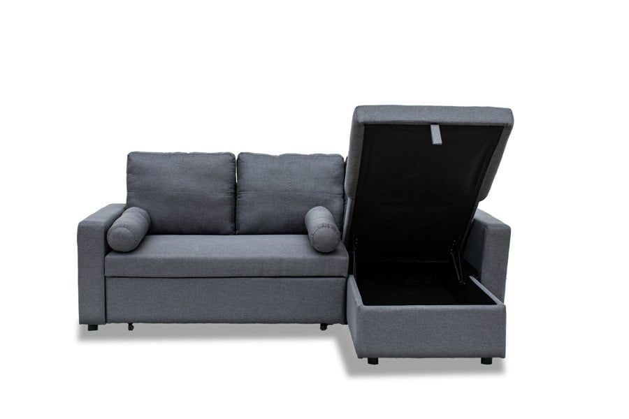 Indoor Living Manhattan Grey 3 Seat Corner Sofa Bed Set - Left or Right