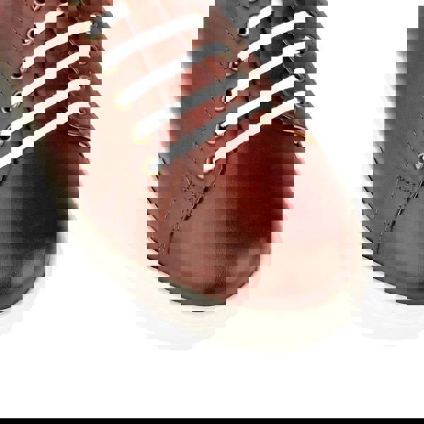 Embassy London Sun City - Brown - Men's white sole trainer in brown soft leather