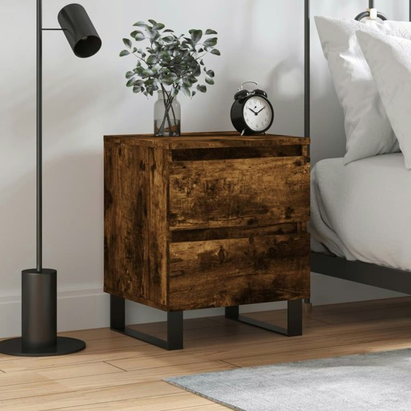Berkfield Bedside Cabinet Smoked Oak 40x35x50 cm Engineered Wood