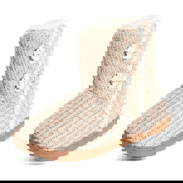 VIVA Polar Women's Memory Knitted Faux Fur Rubber Sole Winter Slippers