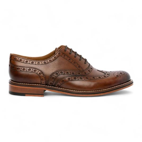 Chapman & Moore Men’s Brown Leather Wingtip Brogue Oxford Shoes