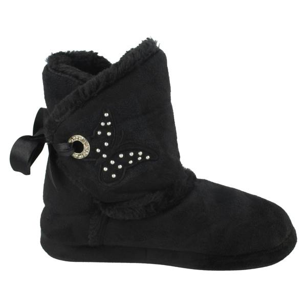 Spot On Girls Spot On Ribbon Slipper With Butterfly Motif