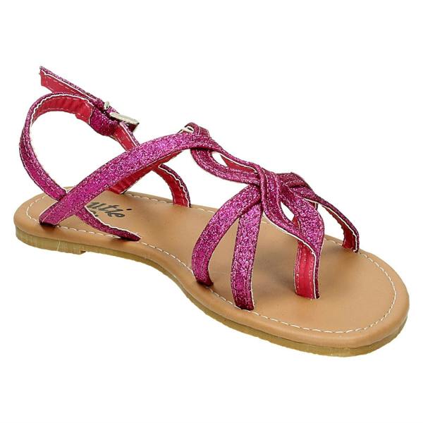 Cutie Girls Cutie Woven Glitter Toe Post Sandals