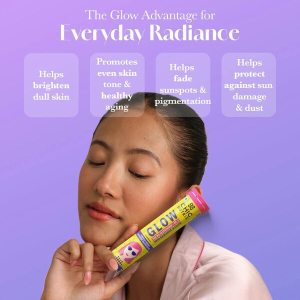 Glow Glutathione Tablets for Skin Brightening – Blackcurrant Flavour, Pack of 1