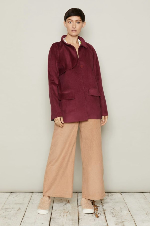 Bo Carter Orri Oversized Corduroy Jacket - Burgundy