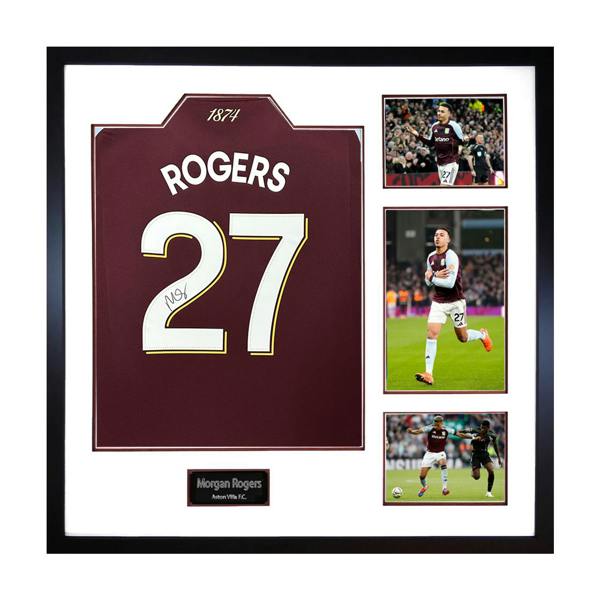 Morgan Rogers Signed Aston Villa Shirt Elite Frame