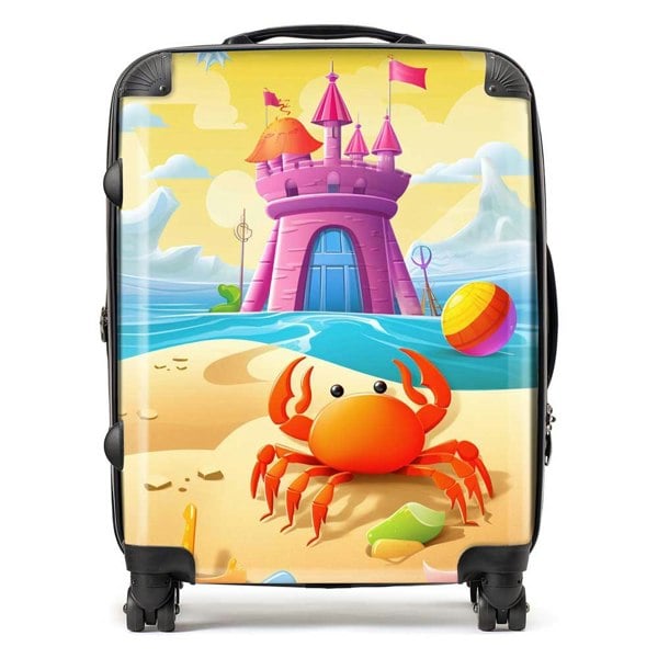 Warren Reed Orange Crab On A Beach Holiday Suitcase