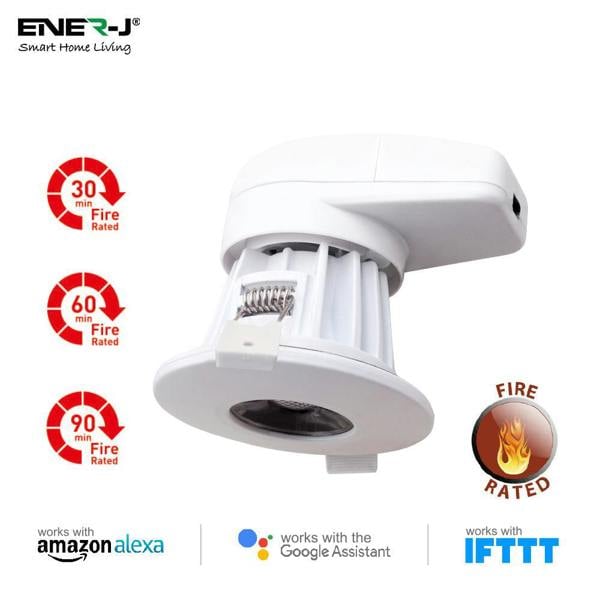 ENER-J 8W WiFi LED Recessed Spot Downlight, Fire Rated, Smart Ceiling Light, Works with Alexa & Google Assistant