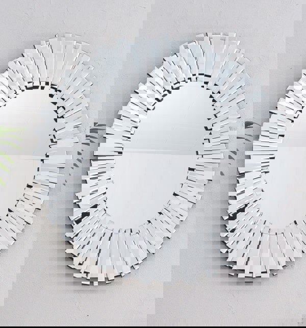 Comfy Living Decorative Round Sunburst Wall Mirror 60 or 80cm Unique 3D Effect Living Room