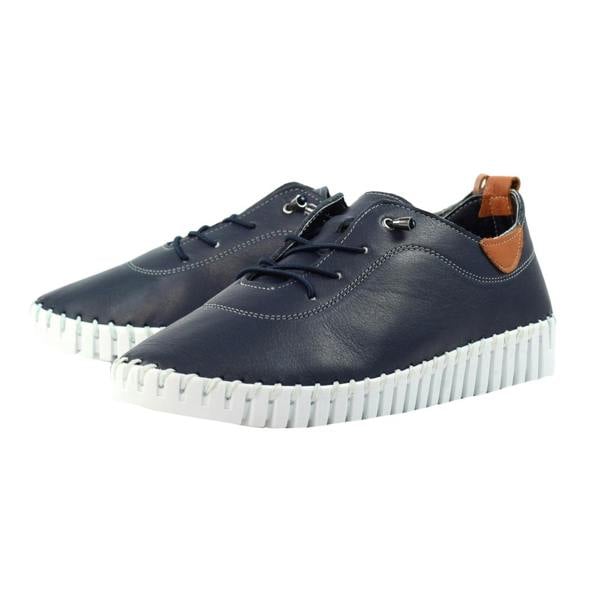 Lunar Womens/Ladies Flamborough Leather Shoes - Navy - 