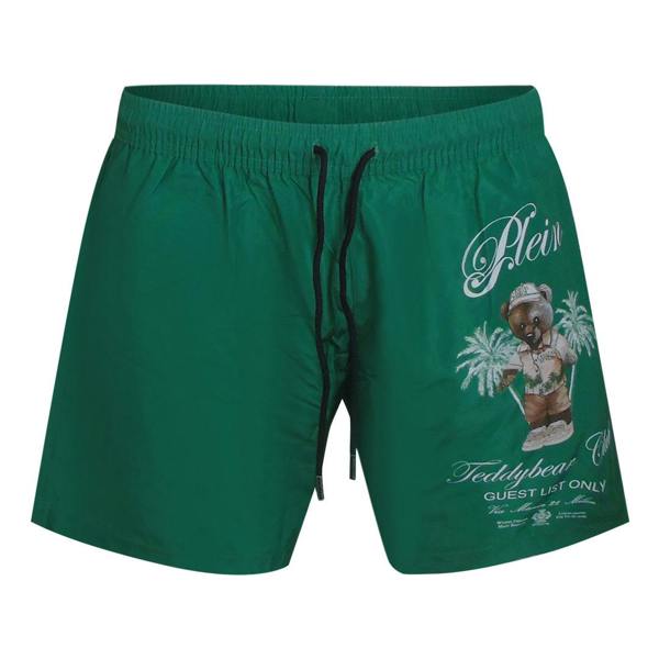 Philipp Plein Teddy Bear Club Logo Medium Boardshort Green Swim Shorts L