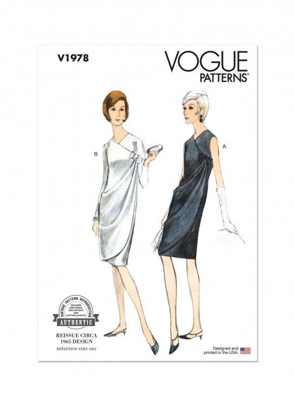 Vogue Sewing Pattern 1978, Dresses, Vintage Style for Women, B5 (8-10-12-14-16) - Intermediate
