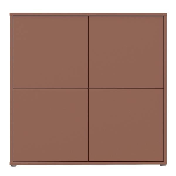 Furniture To Go Alice Springs 4 Door Large Storage Cabinet with Push-to-Open Doors in Terracotta