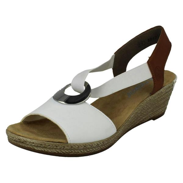 Rieker Ladies Rieker Wedge Heeled Sandals 624H6