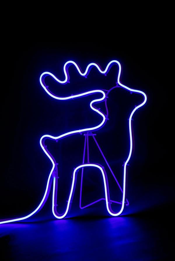 90 Blue LED Reindeer with Sleigh Neon Effect Rope Light Silhouette, Double-Sided Christmas Decoration image 4
