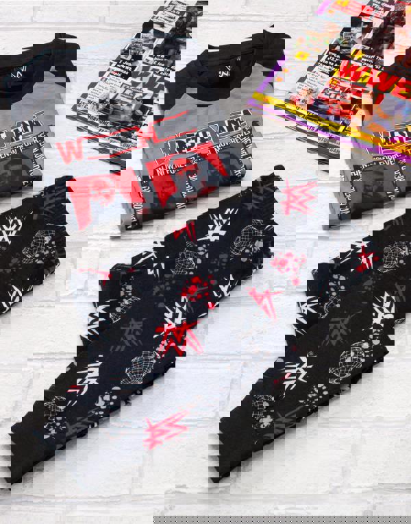 WWE Boys Grey Wrestlers Photographic Print Short Sleeve Long Leg Pyjama Set