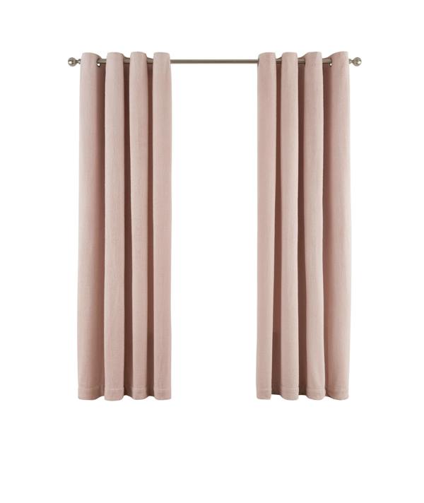Smart Living Teddy Fleece Eyelet Curtain - Blush