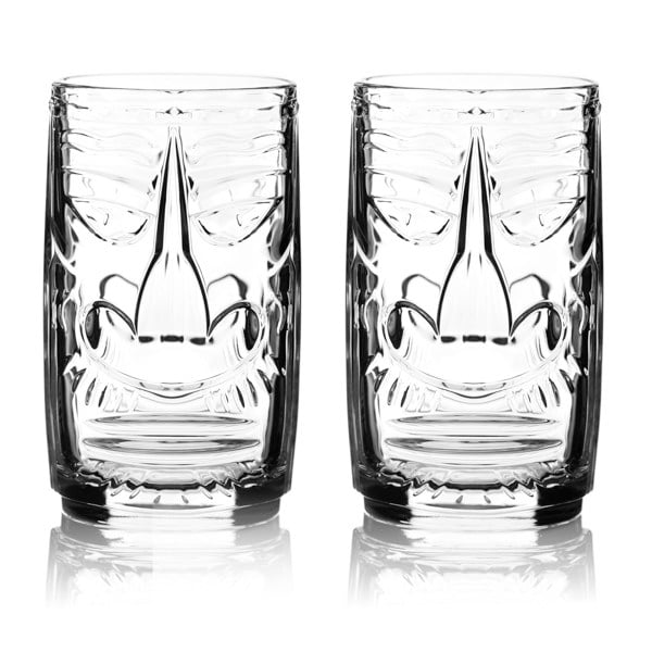 Diamante Tiki Collection O'Ahu Design High Ball Glasses - Set of 2