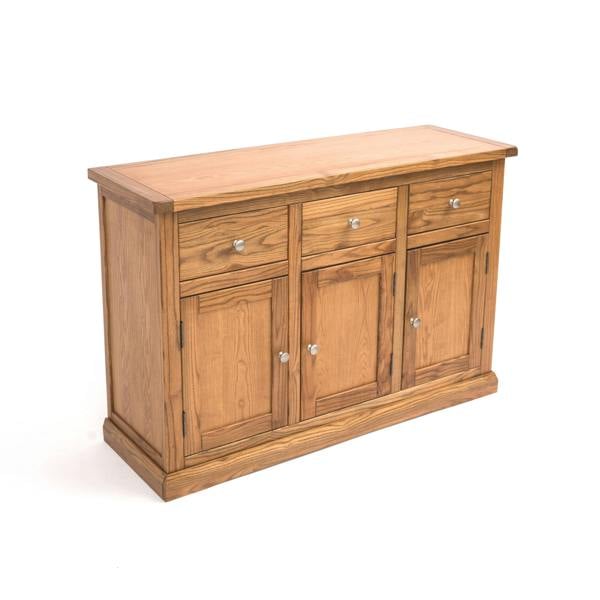 Cabinet Bits Salerno Light Wood 3 Drawer 3 Door Sideboard Chrome Knob