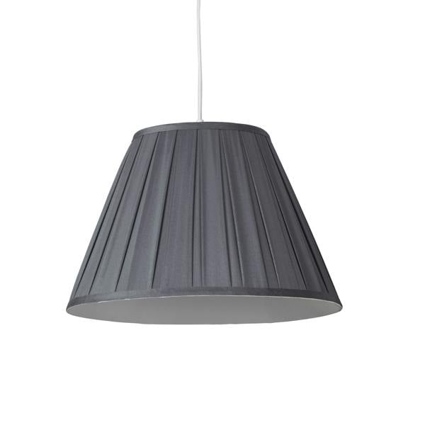 Lighting Collection TAPER PLEAT SILK SHADE 40CM CHARCOAL