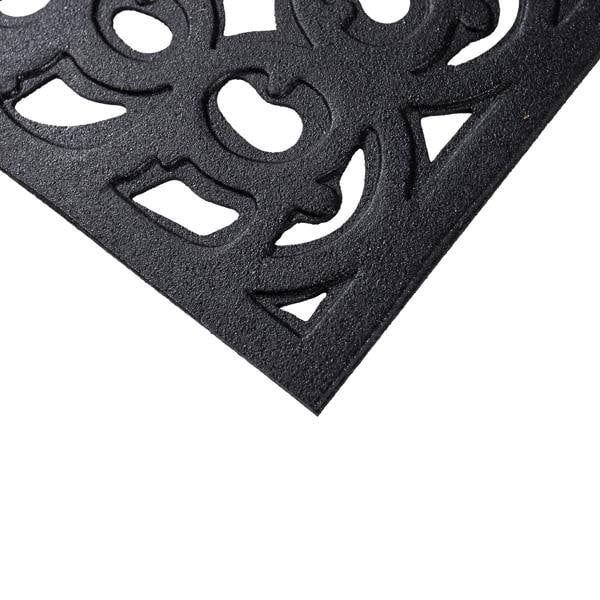 Nicoman Victorian Style Eco-Friendly Rubber Step Mat - Black - Indoor/Outdoor