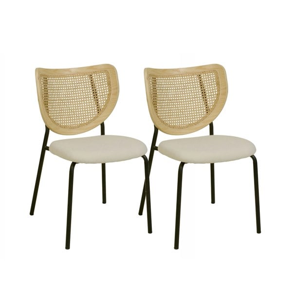 Furniture Edit Nessie Natural Rattan Dining Chair - Set of 2