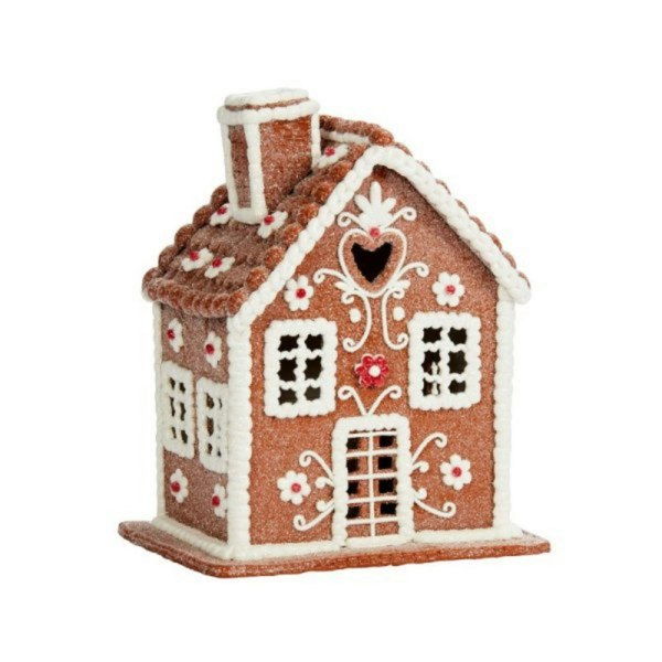 Samuel Alexander 24cm Battery Operated LED Edelweiss Chalet Christmas Gingerbread House Decoration
