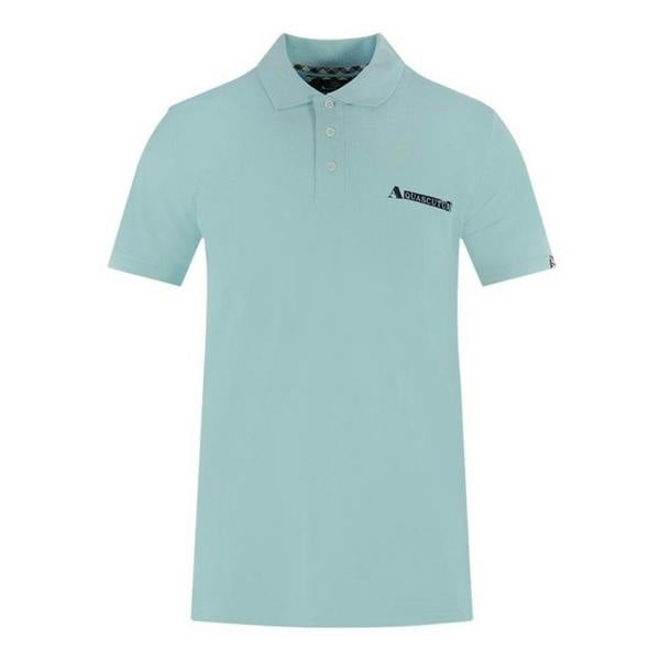 Aquascutum Mens Boxed Logo Polo Shirt - Sky Blue - 