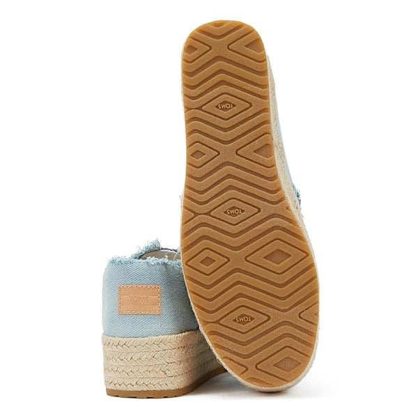 TOMS Washed Denim Valcia Pastel Blue Women's Blue Espadrilles